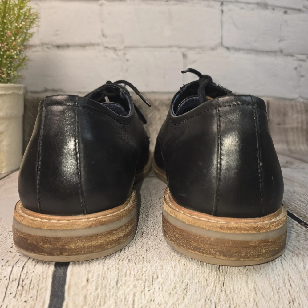 BEN SHERMAN DERBY OXFORDS BLACK LACE UP MENS DRESS CASUAL SHOE SIZE 10